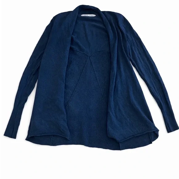 Athleta Navy Cashmere Blend Open Front Cardigan Sweater Size Medium - Picture 1 of 5